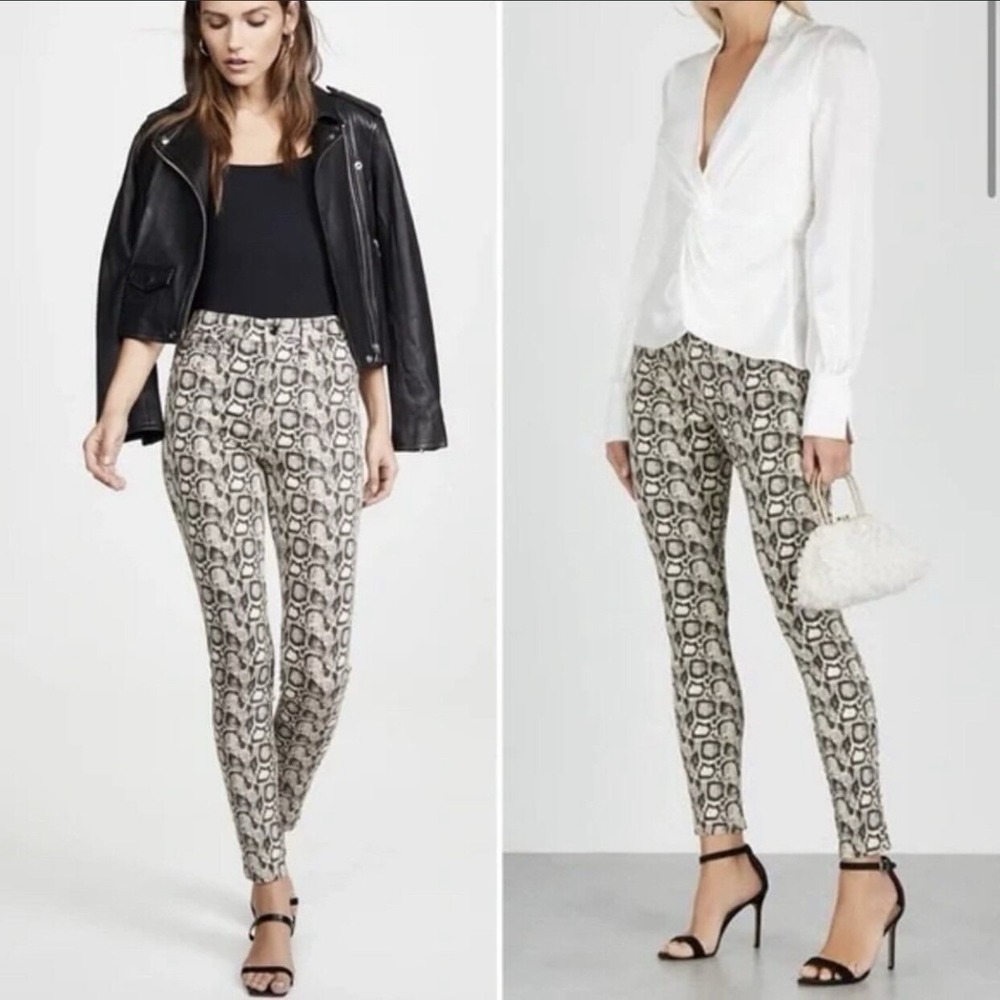 GOOD AMERICAN Good Legs Snake Print Jean High Rise Skinny Stretch Womens Size 16